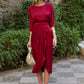 【S-4XL】👗Rochie de culoare solidă cu talie înaltă