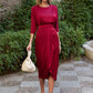 【S-4XL】👗Rochie de culoare solidă cu talie înaltă