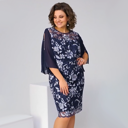👗 Rochie lungă din plasă florală