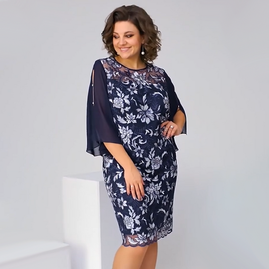 👗 Rochie lungă din plasă florală
