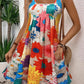 🌺 Rochie simplă imprimată fără mâneci