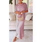 💖Femei Casual Hollow Maxi rochie Două piese Set