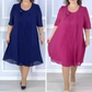 👗 Rochie plisată cu mânecă scurtă și gât rotund