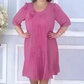 👗 Rochie plisată cu mânecă scurtă și gât rotund