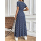 Rochie maxi casual cu decolteu V cu model floral pentru femei