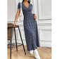 Rochie maxi casual cu decolteu V cu model floral pentru femei