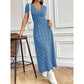 Rochie maxi casual cu decolteu V cu model floral pentru femei