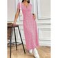 Rochie maxi casual cu decolteu V cu model floral pentru femei