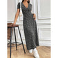 Rochie maxi casual cu decolteu V cu model floral pentru femei