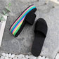 🌈 Flip flop pentru femei cu talpă curcubeu