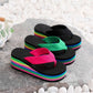 🌈 Flip flop pentru femei cu talpă curcubeu