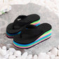 🌈 Flip flop pentru femei cu talpă curcubeu