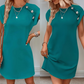 Culoare solidă rotund decolteu Slimming A-line rochie