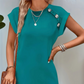 Culoare solidă rotund decolteu Slimming A-line rochie