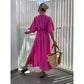 💖 Rochie casual de culoare solidă cu tăietură pentru femei, cu gât în V