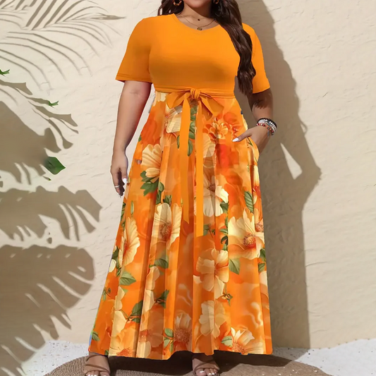 Rochie cu imprimeu floral lungă până la podea