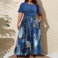 Rochie cu imprimeu floral lungă până la podea