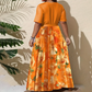Rochie cu imprimeu floral lungă până la podea