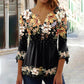 🌹Colier roz gratuit 🌹Elegant floral print V-neck top pentru femei