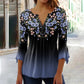 🌹Colier roz gratuit 🌹Elegant floral print V-neck top pentru femei
