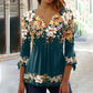 🌹Colier roz gratuit 🌹Elegant floral print V-neck top pentru femei