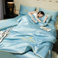 🌙 Set de pat din patru piese, proaspăt și confortabil — oferă o senzație de răcoare și un somn odihnitor 🛏️