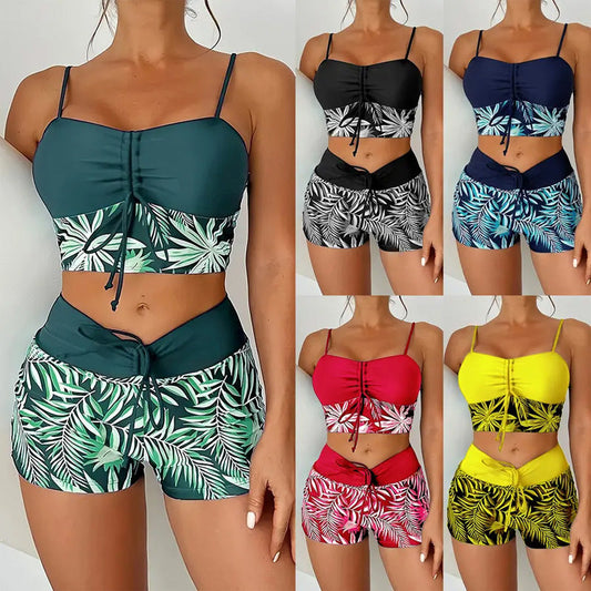 👙Costum de baie din două piese cu imprimeu, pentru femei