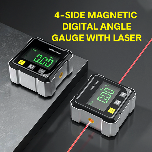 🔥📐 Raportoare digitală magnetică cu 4 fețe cu laser