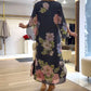Rochie lungă elegantă cu guler rotund și imprimeu pentru femei
