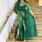 👗Rochie extra lungă cu curea imprimată