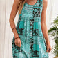 👗 Rochie scurtă fără mâneci cu imprimeu în formă de A