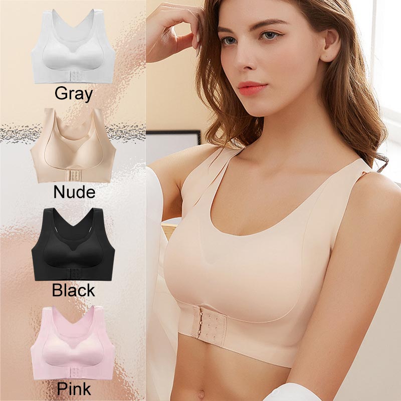 ⚡ Front-Close Cross-Back Support Bra – Wireless Comfort & All-Day Support 💕