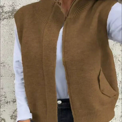 Doamnelor moda lana cardigan cu fermoar