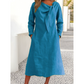 👗Rochie într-o singură culoare, cu mâneci lungi și decolteu rotund