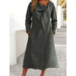 👗Rochie într-o singură culoare, cu mâneci lungi și decolteu rotund
