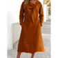 👗Rochie într-o singură culoare, cu mâneci lungi și decolteu rotund