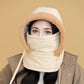 Căciulă termică unisex, groasă, cu căptușeală din fleece și mască atașată