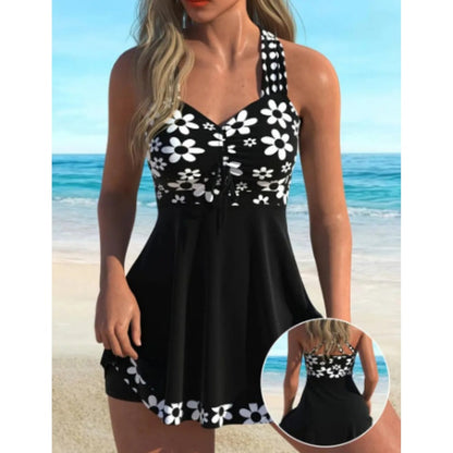 🔥 🩱Costum de baie tankini cu pantaloni scurți asortați și imprimeu floral🏖️
