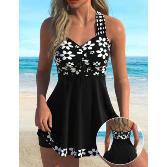 🔥 🩱Costum de baie tankini cu pantaloni scurți asortați și imprimeu floral🏖️