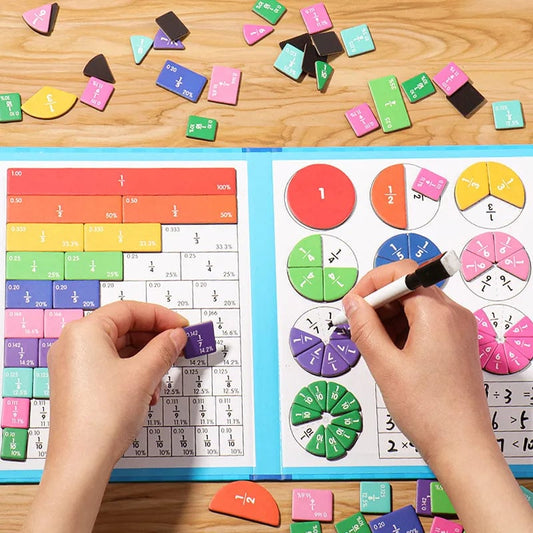 🔥Cartea magnetică Montessori Fraction Puzzle pentru copii