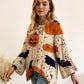 Pulover din tricot cu mâneci largi și croi lejer pentru femei, pentru Halloween