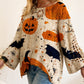 Pulover din tricot cu mâneci largi și croi lejer pentru femei, pentru Halloween