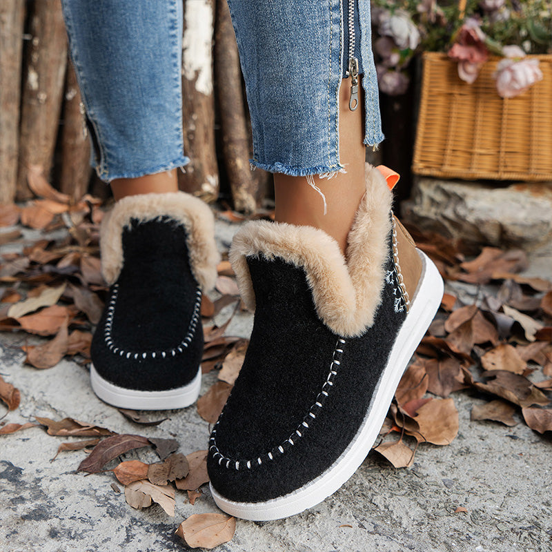 ❄️Women's Winter Ankle Boots: Non-slip, Faux Plush Lining, Comfortable All Day Long