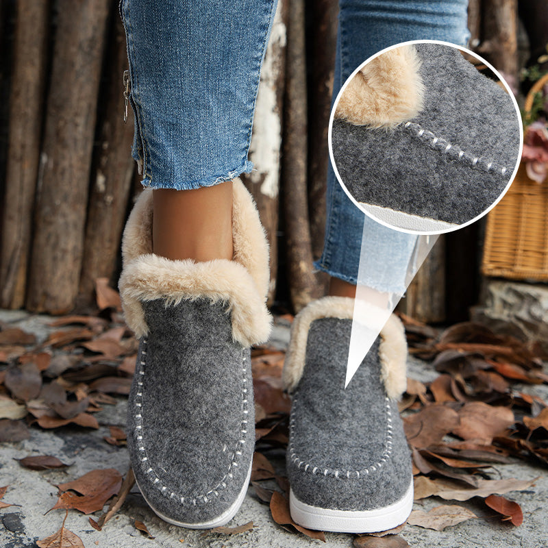 ❄️Women's Winter Ankle Boots: Non-slip, Faux Plush Lining, Comfortable All Day Long