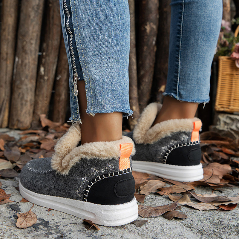 ❄️Women's Winter Ankle Boots: Non-slip, Faux Plush Lining, Comfortable All Day Long