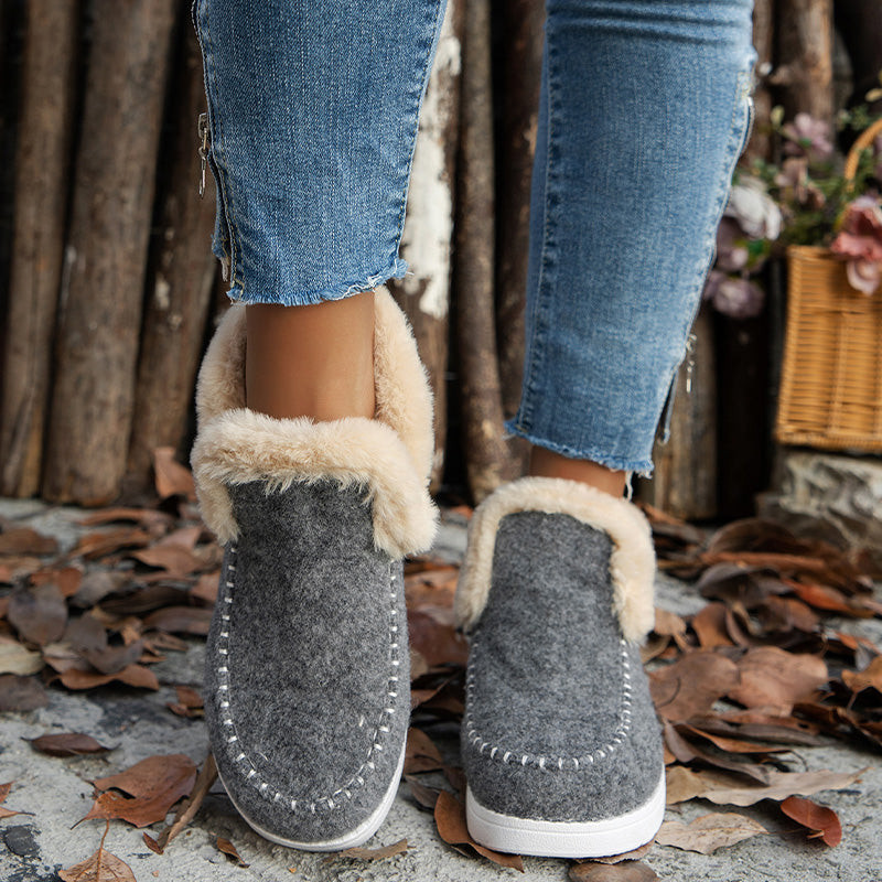 ❄️Women's Winter Ankle Boots: Non-slip, Faux Plush Lining, Comfortable All Day Long