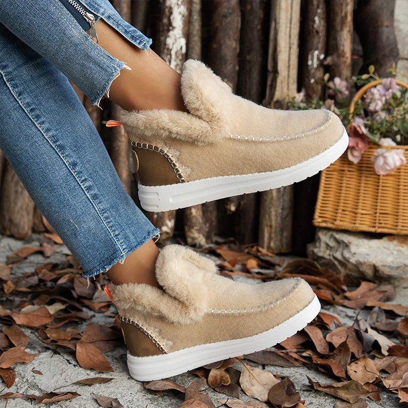 ❄️Women's Winter Ankle Boots: Non-slip, Faux Plush Lining, Comfortable All Day Long