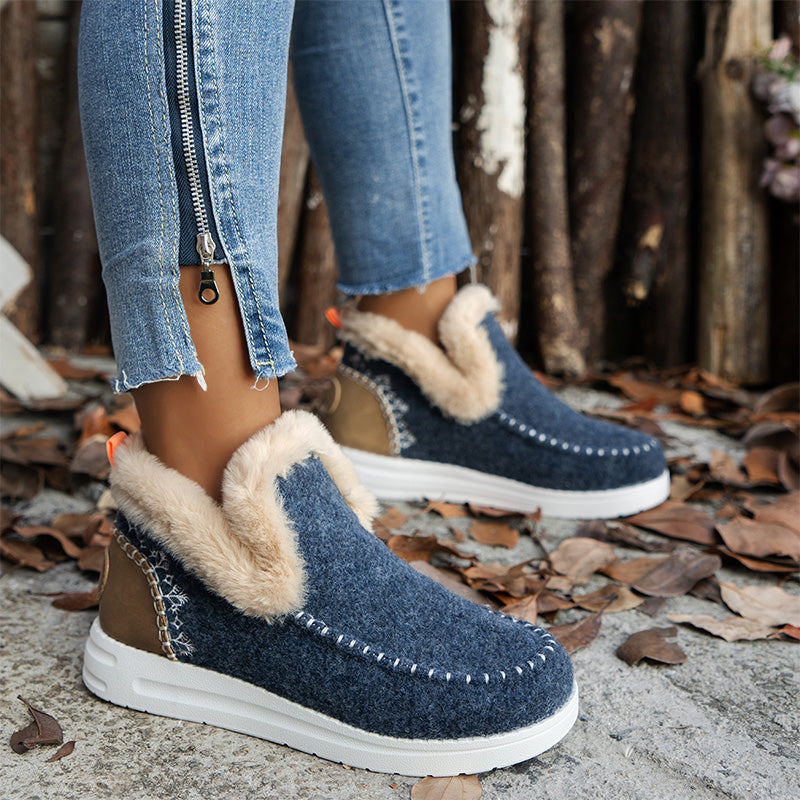 ❄️Women's Winter Ankle Boots: Non-slip, Faux Plush Lining, Comfortable All Day Long