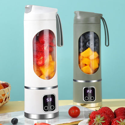 🍊 Centrifugă de fructe portabilă, fără fir——Bucură-te de sucuri delicioase și sănătoase din fructe și legume, oricând și oriunde