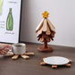 🌳 Suport pentru vase din lemn în formă de copac – stea sau măr, lemn natural – protecție împotriva căldurii, obiect decorativ elegant
